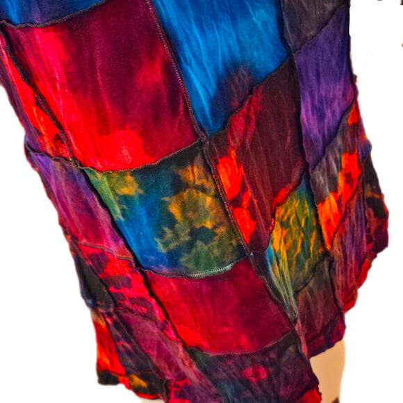 Patchwork Tie Dye Batik Long Cardigan Kimono OS NWT - Picture 10 of 12